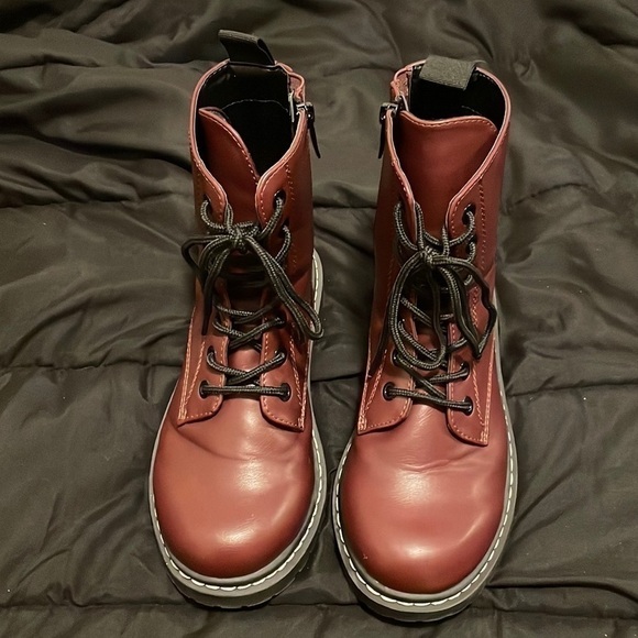 Torrid Burgundy Combat Boots - Picture 2 of 6